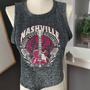 Altar'd State Gray and Pink Nashville Music Tank Top